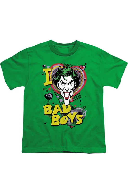 Men's Shirts with Graphic PrintsDC Comics I Heart Bad Boys 2 Short Sleeve Youth Tee / T-Shirt Men's Shirts with Graphic PrintsDC Comics I Heart Bad Boys 2 Short Sleeve Youth Tee / T-Shirt