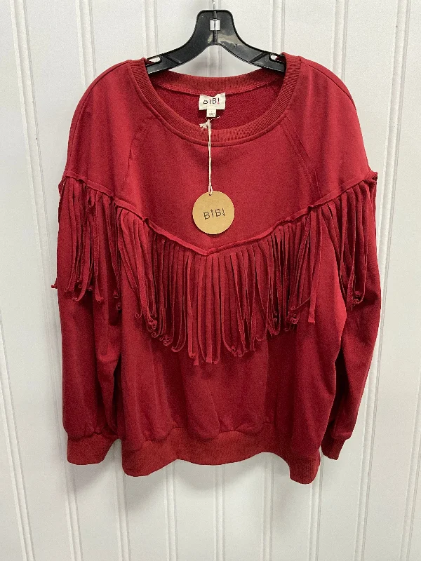 Versatile Men's All-Season HoodiesSweatshirt Crewneck By Bibi In Red, Size: L