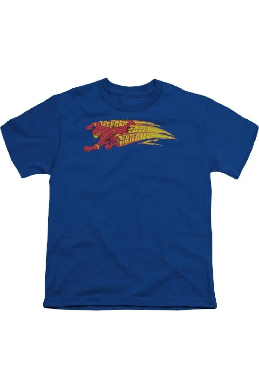 Men's Shirts with Asymmetrical HemlinesDC Comics Flash Fastest Man Alive Short Sleeve Youth Tee / T-Shirt