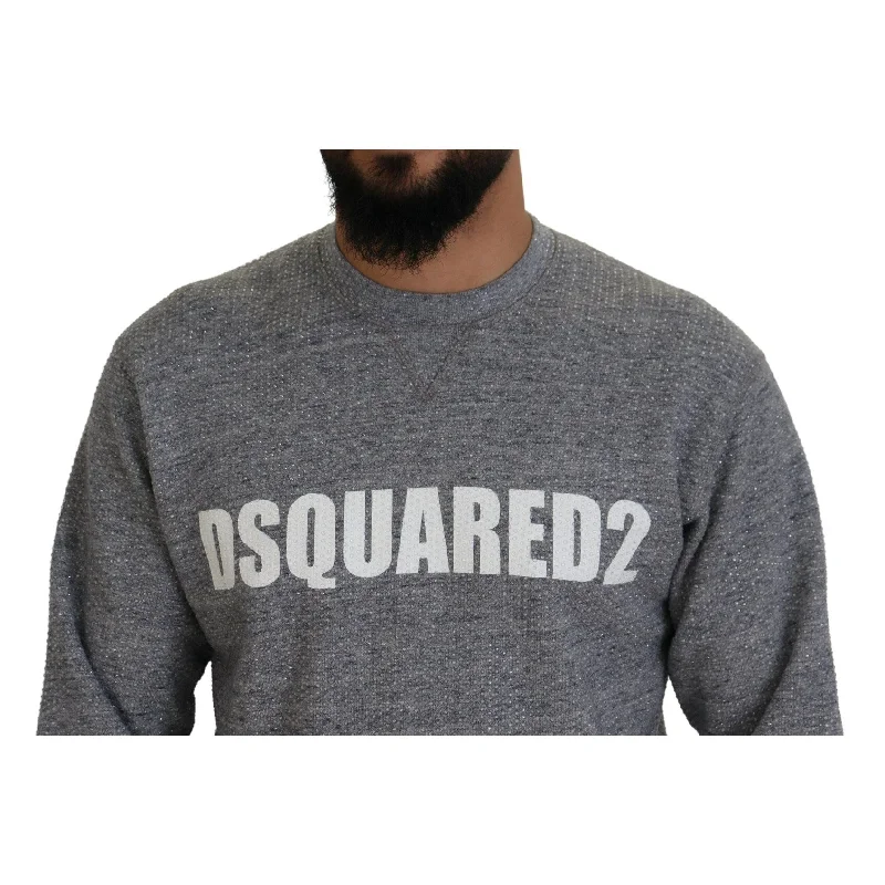 Men's Sweaters with Tapered ShapesDsquared² Gray Crystal Embellishment Men Pullover Men's Sweater (Pre-Owned) Men's Sweaters with Tapered ShapesDsquared² Gray Crystal Embellishment Men Pullover Men's Sweater (Pre-Owned)