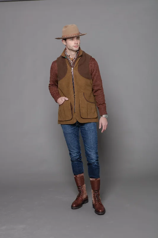 Men's Coats with LiningMoleskin Banks Field Vest in Rust