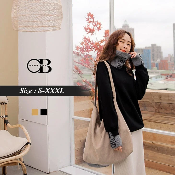Trendy Men's Oversized SweatersCONTRAST TURTLENECK JUMPER TOPS