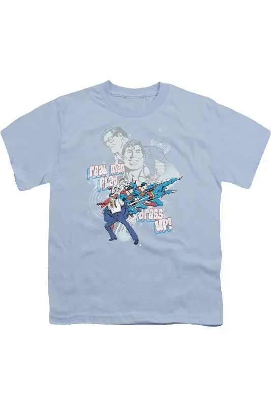 Men's Shirts with Ruffled HemlinesDC Comics Real Men Short Sleeve Youth Tee / T-Shirt Men's Shirts with Ruffled HemlinesDC Comics Real Men Short Sleeve Youth Tee / T-Shirt