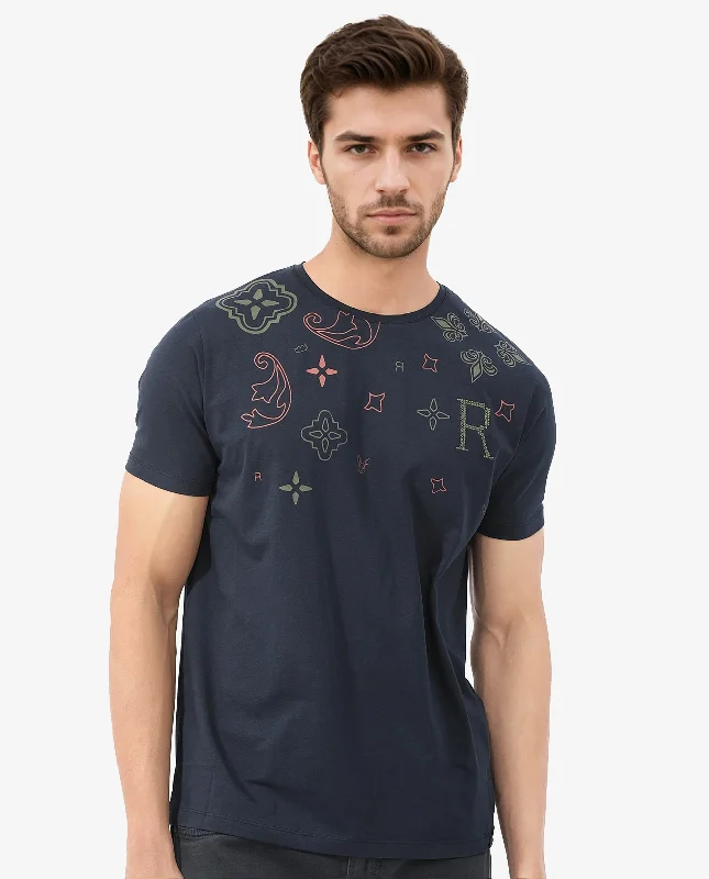 Men's Shirts with Button-Down CollarsRare Rabbit Mens Athens Navy Short Sleeve Graphic Print T-Shirt Men's Shirts with Button-Down CollarsRare Rabbit Mens Athens Navy Short Sleeve Graphic Print T-Shirt