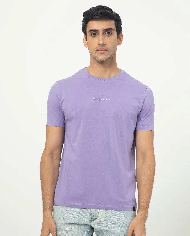 Men's Shirts with Pin CollarsRare Rabbit Men's Rabbit-5 Purple Crew Neck HD Print Branding Half Sleeves Regular Fit T-Shirt Men's Shirts with Pin CollarsRare Rabbit Men's Rabbit-5 Purple Crew Neck HD Print Branding Half Sleeves Regular Fit T-Shirt
