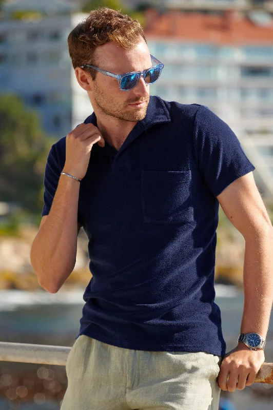 Men's Shirts with Adjustable HemlinesMen's Towelling Polo Shirt | Navy