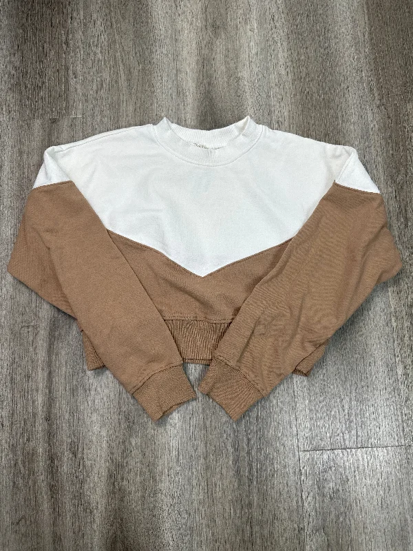 Men's Hoodies with High-Low HemlinesSweatshirt Crewneck By Bohme In Brown & White, Size: S Men's Hoodies with High-Low HemlinesSweatshirt Crewneck By Bohme In Brown & White, Size: S