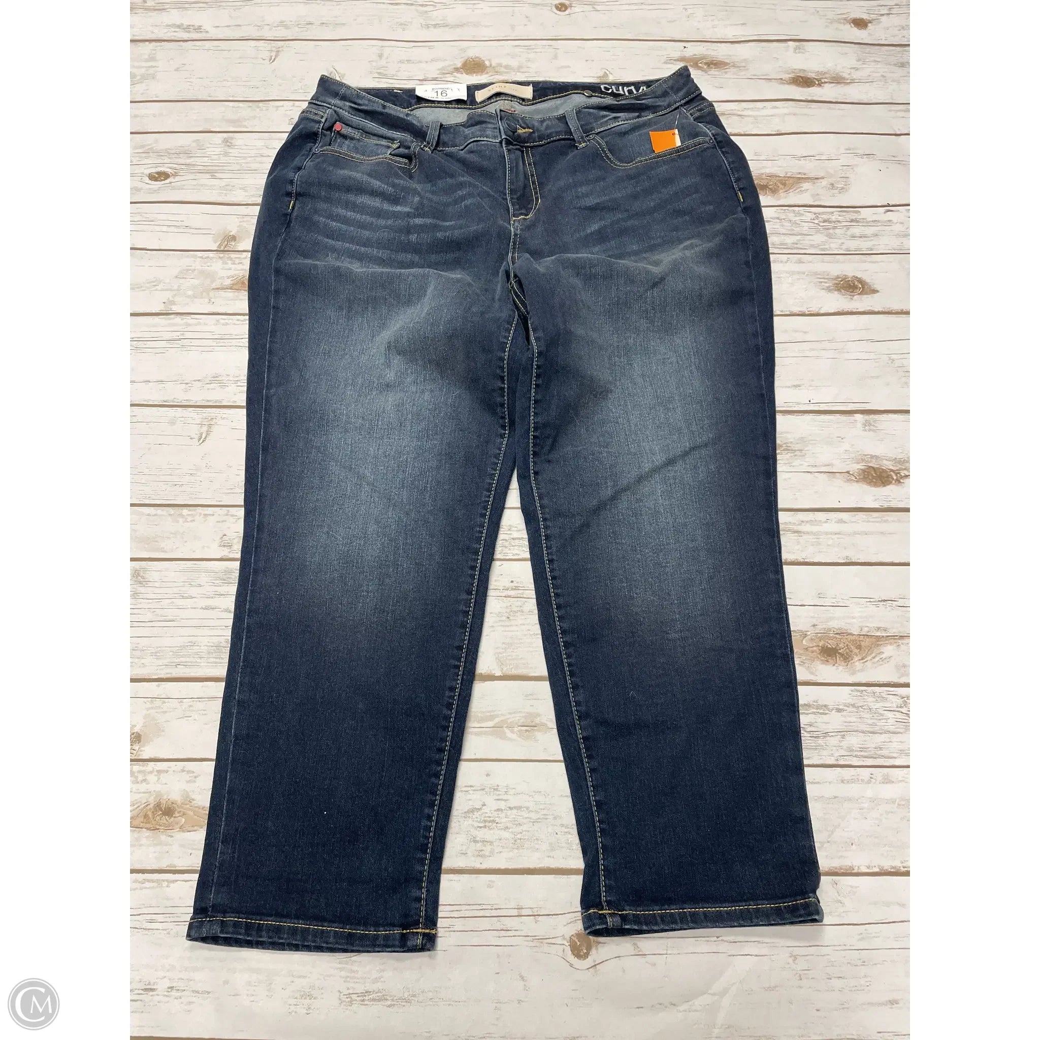 High-Waisted Men's JeansJeans Boyfriend By Slinky Brand In Blue Denim, Size: 16