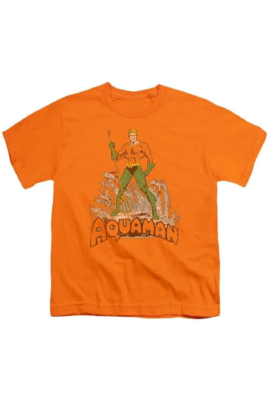 Men's Shirts with Belt AttachmentsDC Comics Aquaman Distressed Short Sleeve Youth Tee / T-Shirt Men's Shirts with Belt AttachmentsDC Comics Aquaman Distressed Short Sleeve Youth Tee / T-Shirt
