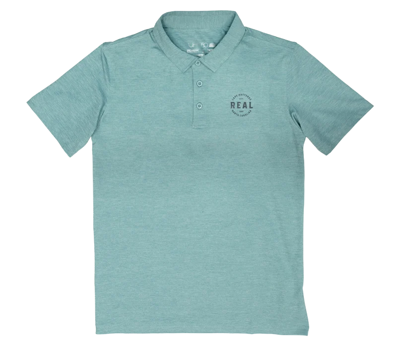 Men's Shirts with Graphic SleevesREAL Eagle Polo Shirt-Heather Stone