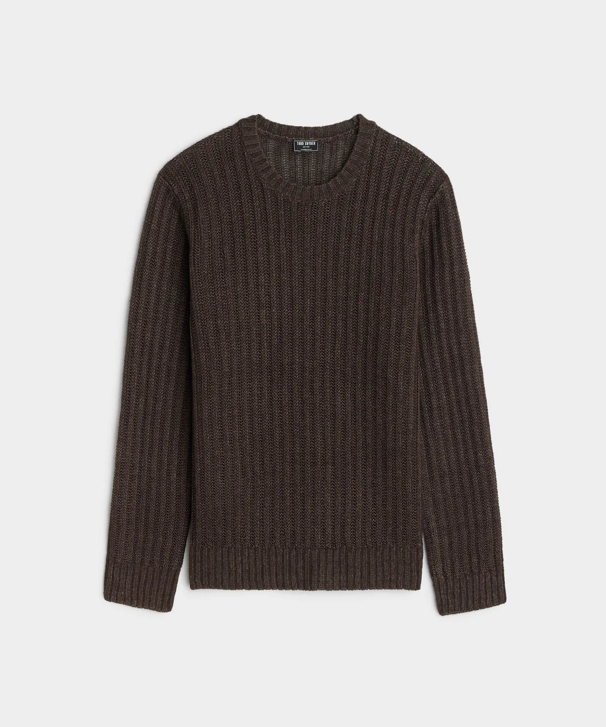 Men's V-Neck T-Shirts for a Flattering ShapeTODD SNYDER TEXTURED LINEN CREWNECK IN ESPRESSO BEAN Men's V-Neck T-Shirts for a Flattering ShapeTODD SNYDER TEXTURED LINEN CREWNECK IN ESPRESSO BEAN