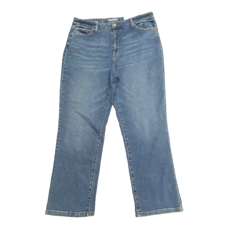 Leather Patch Embellished Men's JeansJeans Straight By Sonoma In Blue Denim, Size: 1x Leather Patch Embellished Men's JeansJeans Straight By Sonoma In Blue Denim, Size: 1x