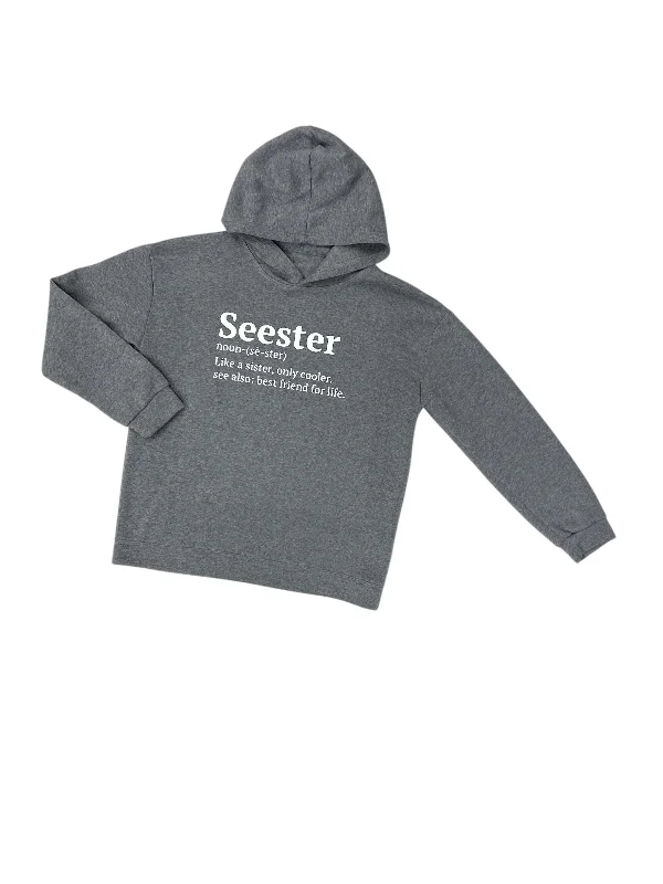 Men's Hoodies with Pass-Through PocketsSweatshirt Hoodie By Clothes Mentor In Grey & White, Size: Xl Men's Hoodies with Pass-Through PocketsSweatshirt Hoodie By Clothes Mentor In Grey & White, Size: Xl