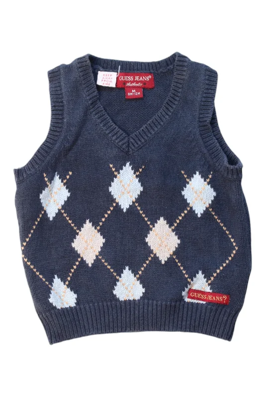 Men's Sweaters with Checkerboard PatternsGuess Jeans Sweater Vest 6-12M