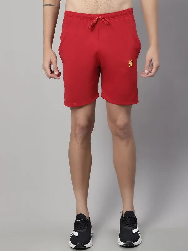 Versatile Men's Linen ShortsMack Jonney Red Regular fit Cotton Shorts for Men