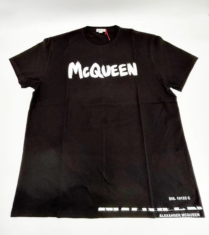 Comfortable Men's Polo ShirtsAlexander McQueen Grafitti T-Shirt - Black