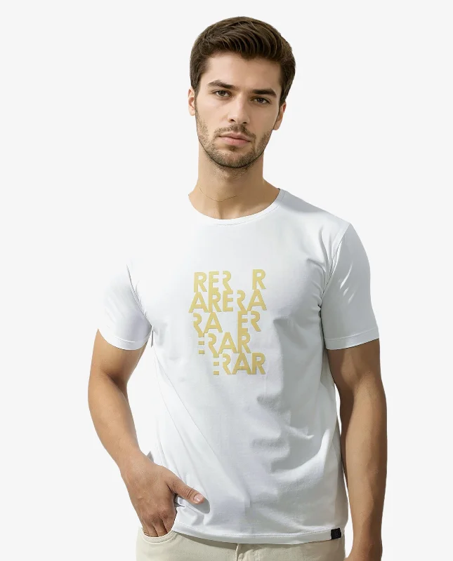 Breathable Men's Mesh TopsRare Rabbit Men's Akro White Cotton Lycra Fabric Half Sleeves Graphic Print T-Shirt Breathable Men's Mesh TopsRare Rabbit Men's Akro White Cotton Lycra Fabric Half Sleeves Graphic Print T-Shirt