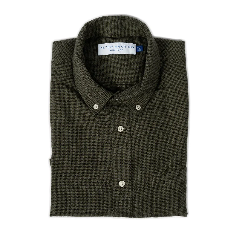 Men's Striped Long-Sleeve Shirts for a Maritime FeelEveryday Flannels - Olive Microcheck Men's Striped Long-Sleeve Shirts for a Maritime FeelEveryday Flannels - Olive Microcheck