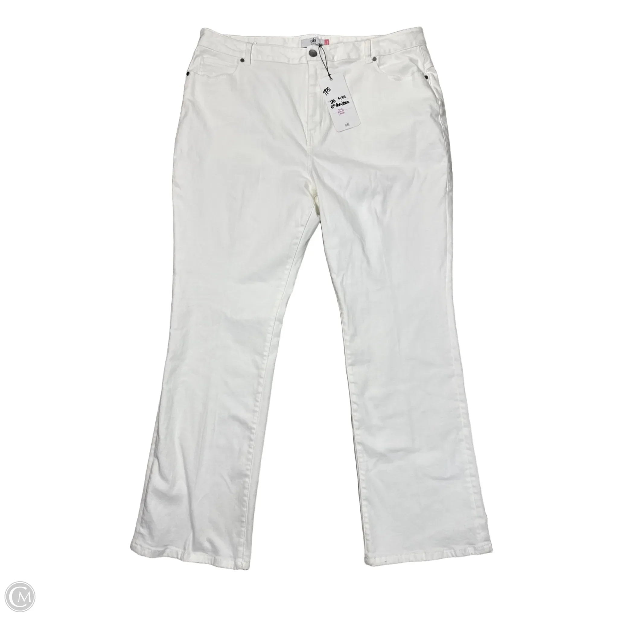 Relaxed-Fit Men's JeansJeans Wide Leg By Cabi In White Denim, Size: 20