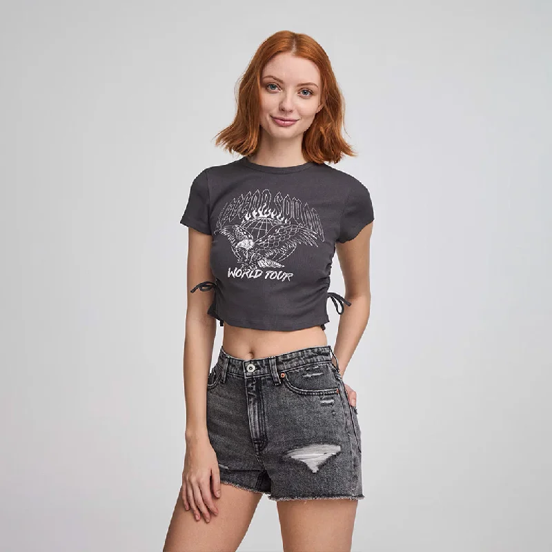 Patterned Men's Hawaiian ShirtsCrew Neck Short Sleeve Cropped T-Shirt
