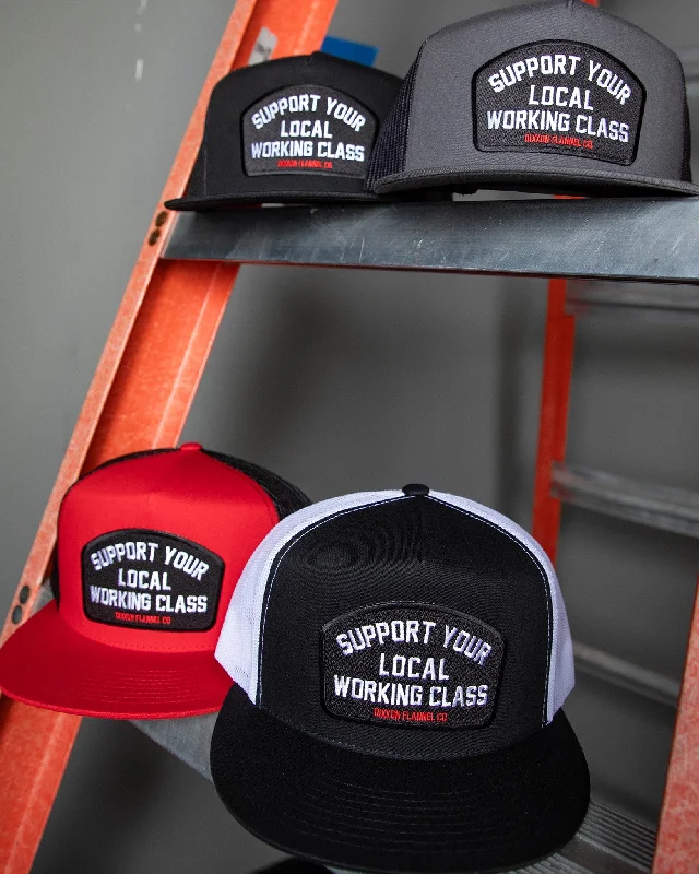 Fashionable Bucket Hats for WomenSupport Your Local Working Class Flat Bill Trucker Snapback