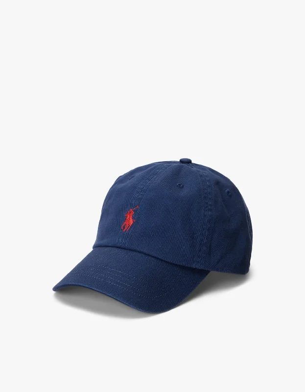 Wide-Brimmed Beach HatsCotton Chino Ball Cap - Newport Navy/RL2000 Red
