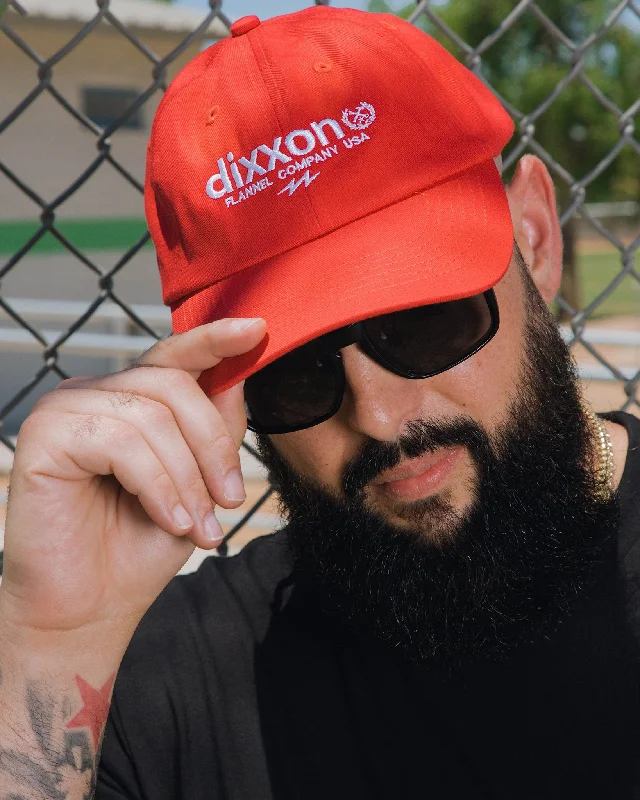Classic Bowler Hats6-Panel Curved Bill Goods Hat - White & Red