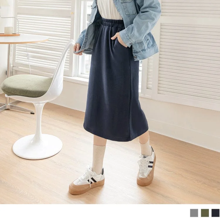 Comfortable Men's Cotton SweatersELASTIC WAIST TUNIC KNIT MIDI SKIRTS