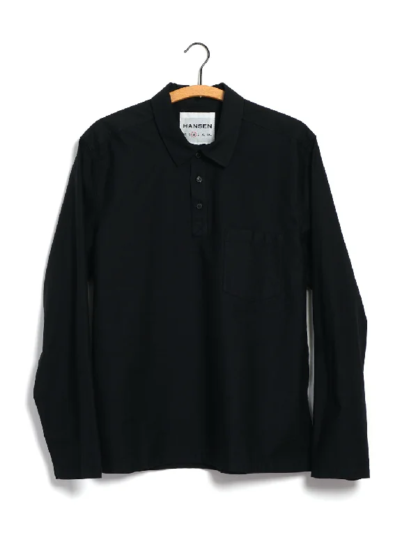 Men's Shirts with Button-Down PocketsMARCO 29-12-2 | Polo Style Pull-on Shirt | Black