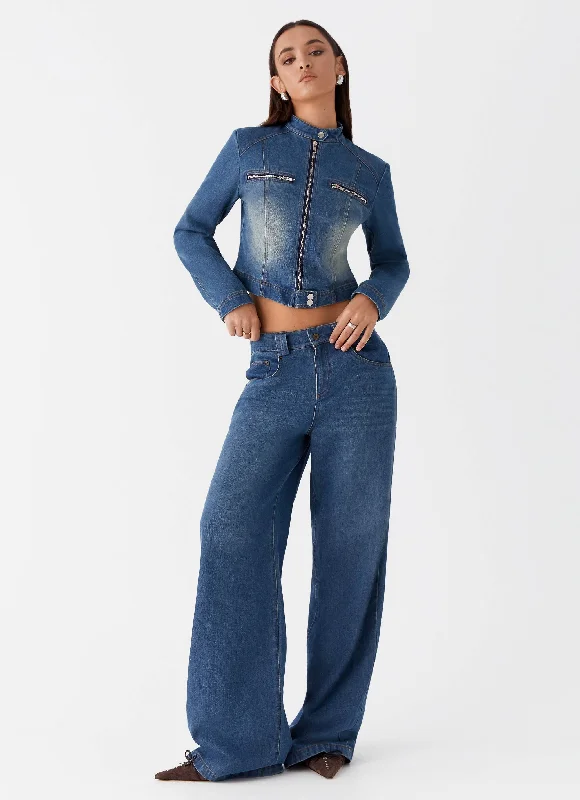 Oversized Men's JeansRide Elegant Baggy Jeans - Vintage Blue Wash