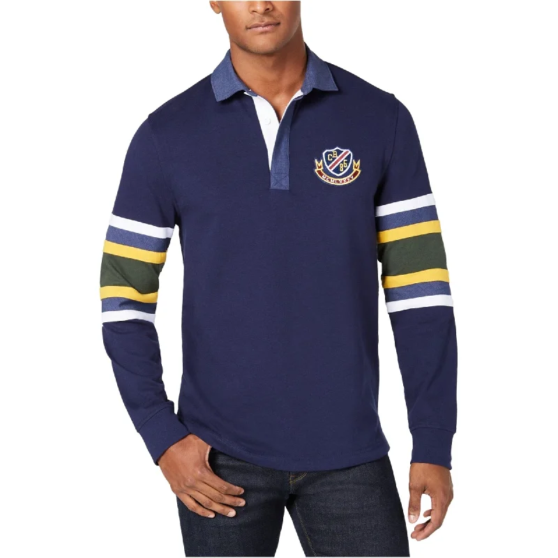 Men's Shirts with Barrel CuffsClub Room Mens Colorblock Rugby Polo Shirt, Blue, Small Men's Shirts with Barrel CuffsClub Room Mens Colorblock Rugby Polo Shirt, Blue, Small