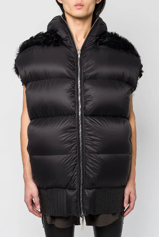 Men's Coats with Chest PocketsRick Owens Lido Sleeveless in Black