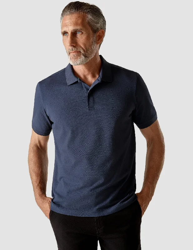 Men's Shirts with Plaid PatternsPiquet Polo Shirt Navy