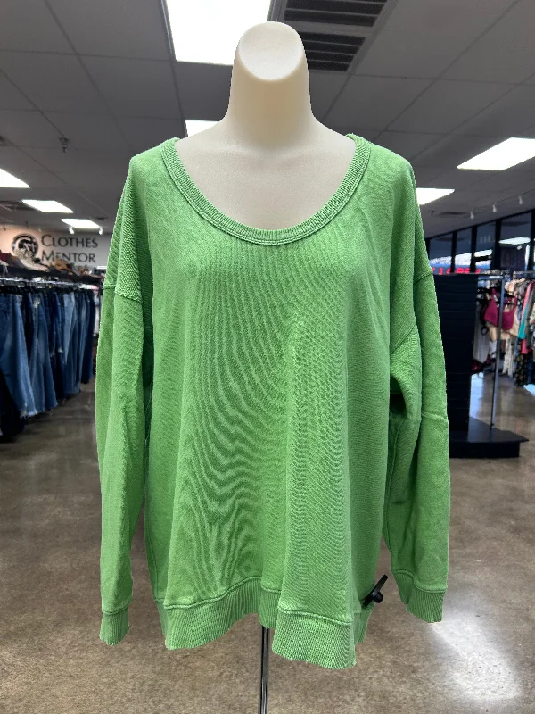 Men's Hoodies with Extra-Long SleevesAthletic Sweatshirt Crewneck By Aerie In Green, Size:S Men's Hoodies with Extra-Long SleevesAthletic Sweatshirt Crewneck By Aerie In Green, Size:S