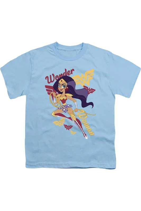 Men's Shirts with TiesDC Comics Superhero Girls Wonder Woman Short Sleeve Juvenile Tee / T-Shirt Men's Shirts with TiesDC Comics Superhero Girls Wonder Woman Short Sleeve Juvenile Tee / T-Shirt