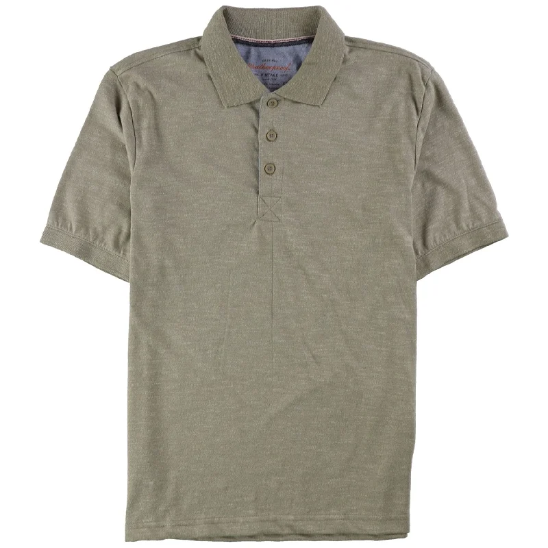 Versatile Men's Tank TopsWeatherproof Mens Vintaged Rugby Polo Shirt, Beige, Small