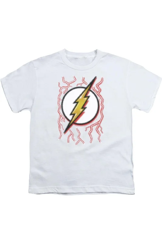 Men's Shirts for HuntingDC Comics Flash Airbrush Bolt Short Sleeve Youth Tee / T-Shirt Men's Shirts for HuntingDC Comics Flash Airbrush Bolt Short Sleeve Youth Tee / T-Shirt