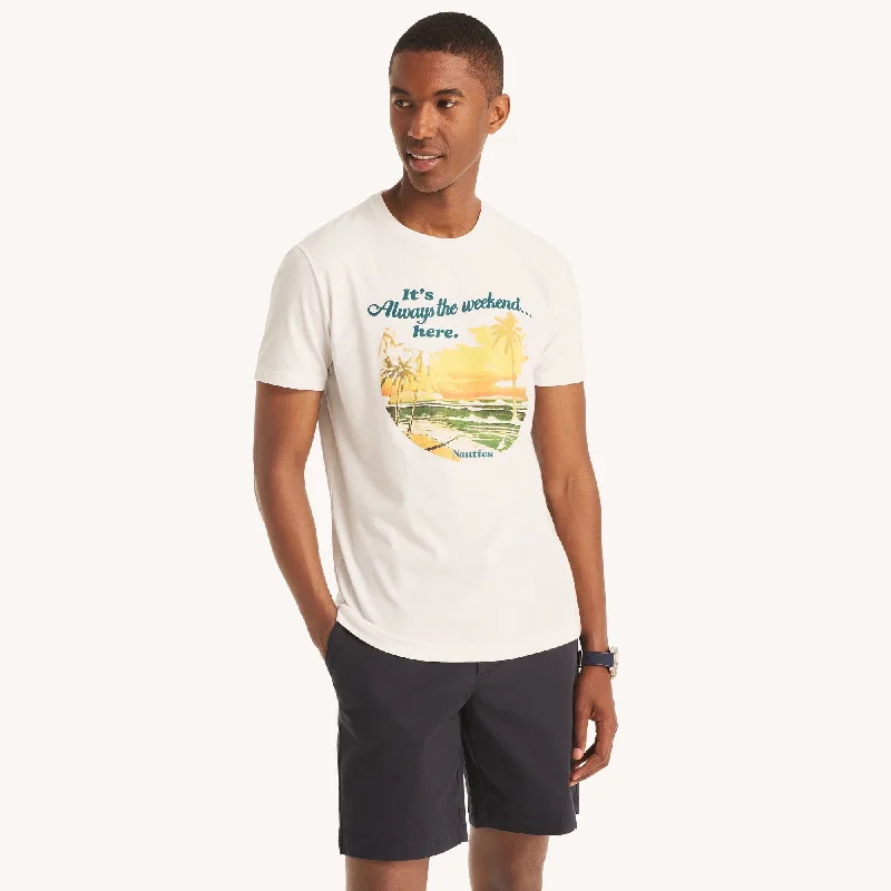 Men's Shirts with Embellished HemlinesNautica Mens Always Weekend Graphic T-Shirt