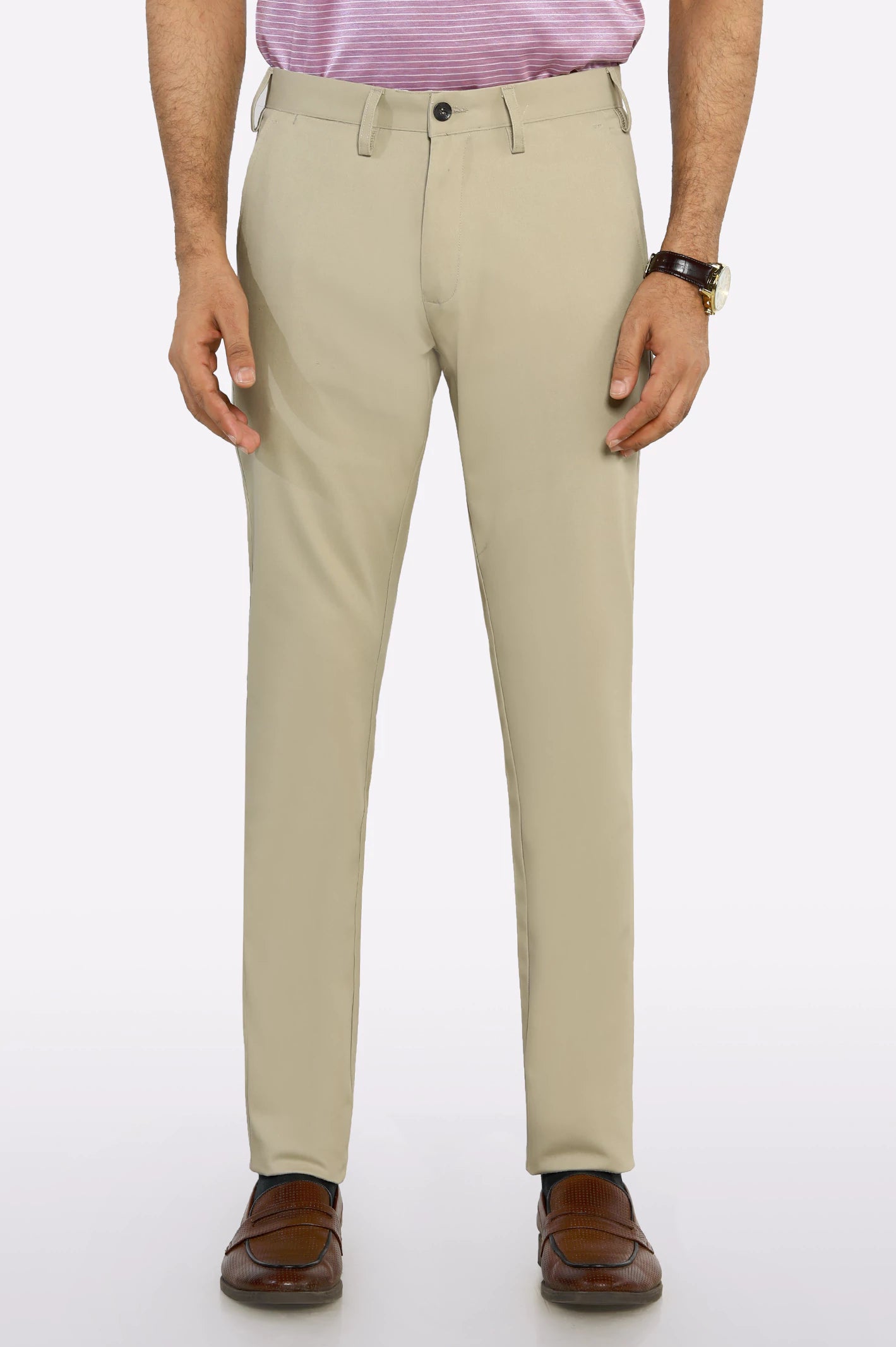 Men's Jeans with PocketsLight Khaki Smart Fit Cotton Chino