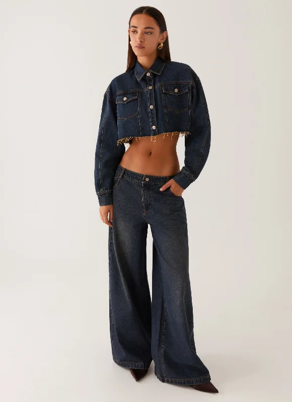 Men's Jeans with Embroidered LogosColorado Wide Leg Jeans - Blue