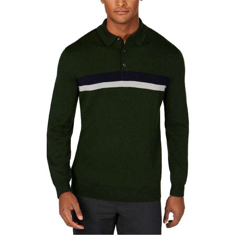 Men's Shirts with Patchwork SleevesClub Room Mens Merino Stripe Rugby Polo Shirt