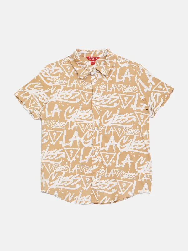 Men's Slim-Fit Shirts for a Flattering ShapeLush Printed Short-Sleeve Shirt (7-16)