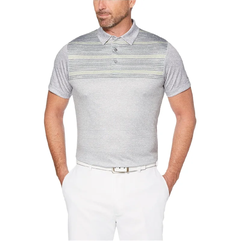 Men's Shirts for CampingPGA Tour Mens Stripe Rugby Polo Shirt, Grey, XX-Large