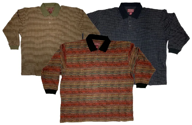 Men's Shirts with Wingtip CollarsFalcon Bay Men's Long Sleeve Fancy Polo Shirt Closeout