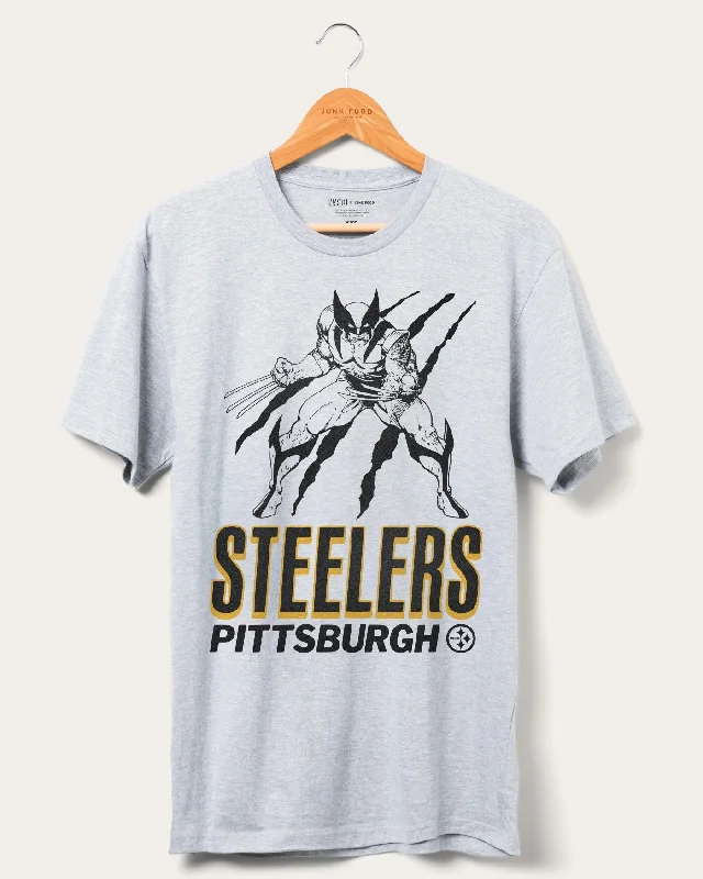 Men's Shirts with Barrel CuffsSteelers Marvel Wolverine Slash Tee
