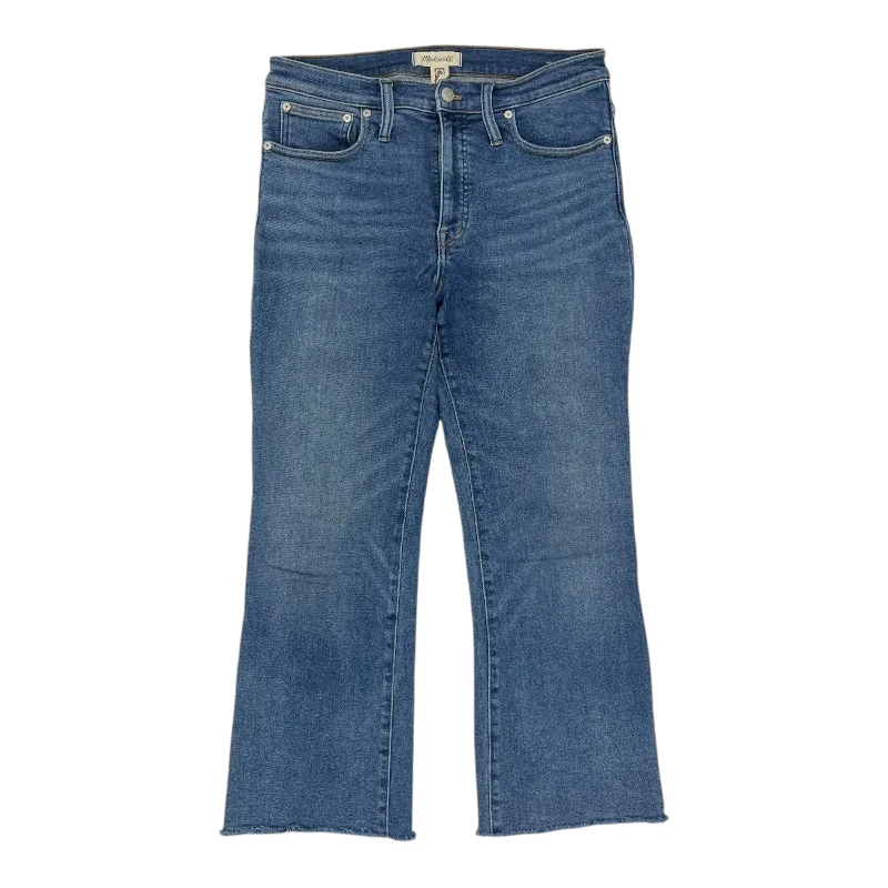 Designer Skinny Men's JeansJeans Boot Cut By Madewell In Blue Denim, Size:10