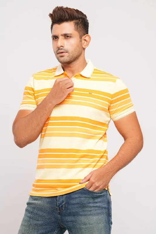 Men's Shirts with Mandarin CollarsRegular Fit Yarn-Dyed Polo Shirt