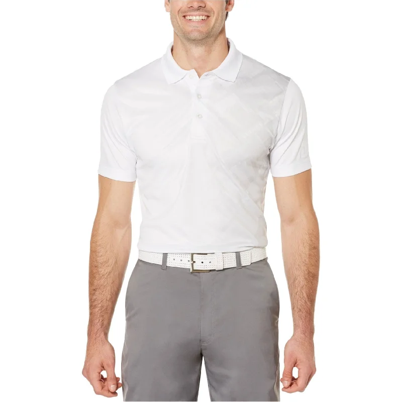 Warm Men's Fleece-Lined TopsPga Tour Mens Tech Tile Rugby Polo Shirt
