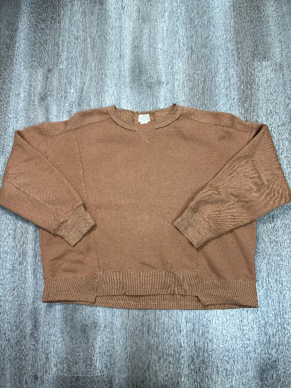 Men's Hoodies with Pass-Through PocketsSweatshirt Crewneck By Telluride In Brown, Size: L Men's Hoodies with Pass-Through PocketsSweatshirt Crewneck By Telluride In Brown, Size: L