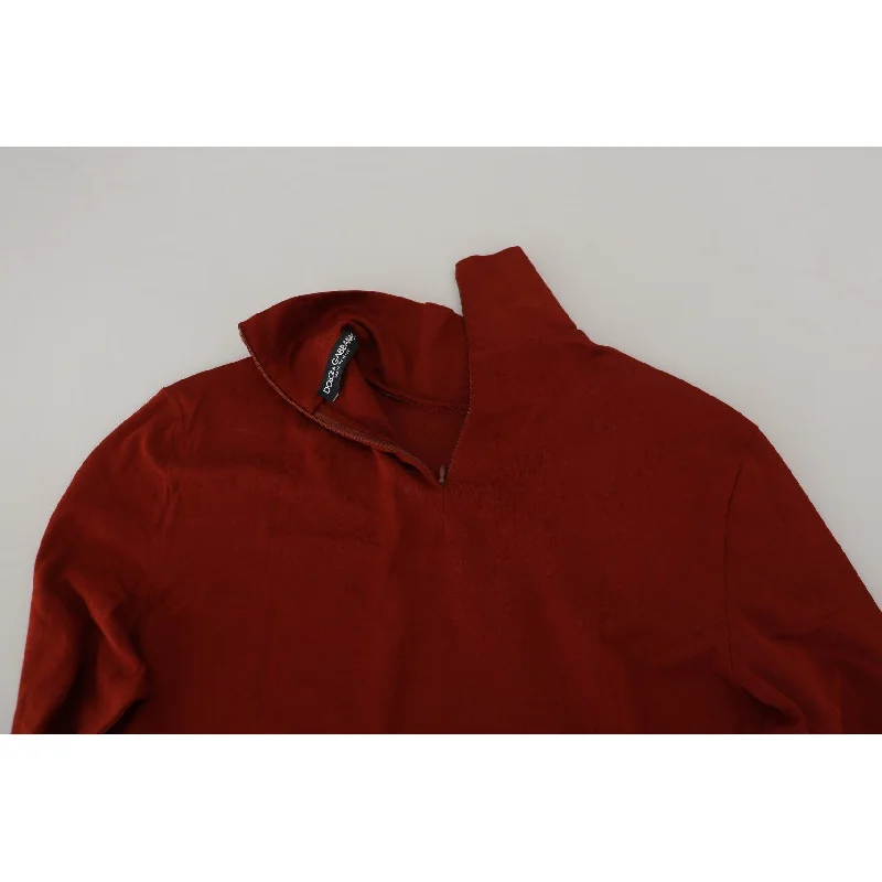 Trendy Men's Oversized SweatersDolce & Gabbana Elegant Maroon Collar Zip Men's Sweater Trendy Men's Oversized SweatersDolce & Gabbana Elegant Maroon Collar Zip Men's Sweater